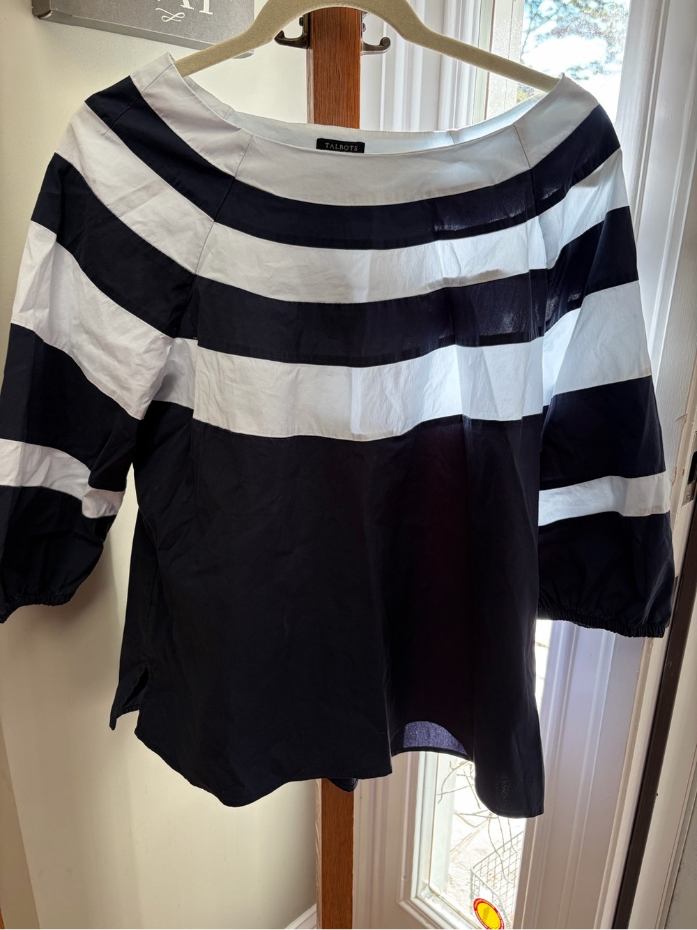 Talbots XLP XLarge Petite Navy and White Top